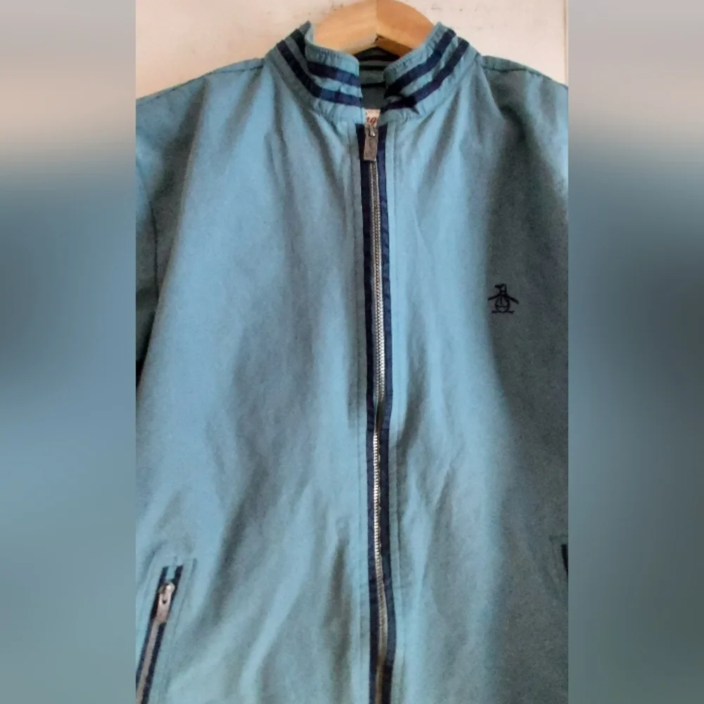 Original Penguin Munsingwear Windbreaker Lightweight Jacket Blue Zip Small